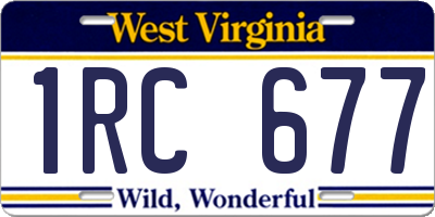 WV license plate 1RC677