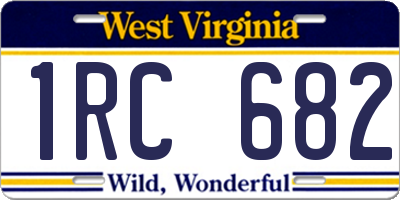 WV license plate 1RC682