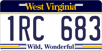 WV license plate 1RC683