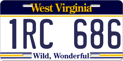 WV license plate 1RC686