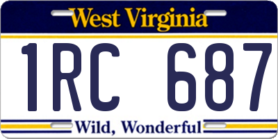 WV license plate 1RC687