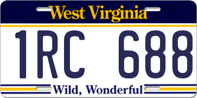 WV license plate 1RC688