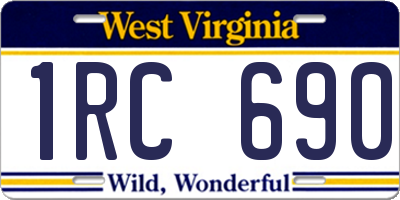 WV license plate 1RC690