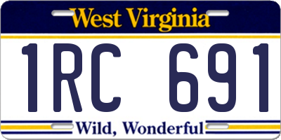 WV license plate 1RC691