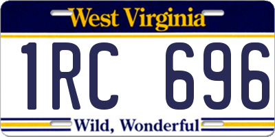 WV license plate 1RC696
