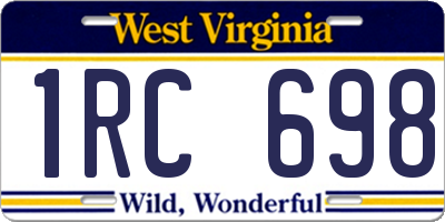 WV license plate 1RC698