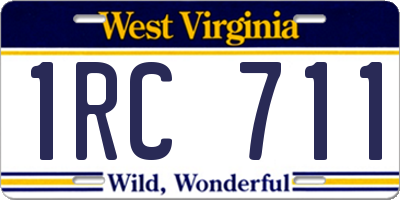 WV license plate 1RC711