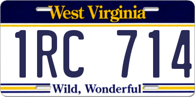 WV license plate 1RC714