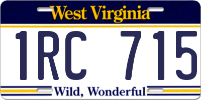 WV license plate 1RC715