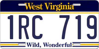 WV license plate 1RC719