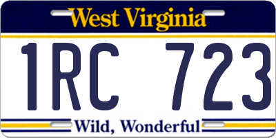 WV license plate 1RC723