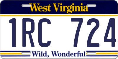 WV license plate 1RC724