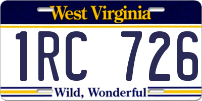 WV license plate 1RC726