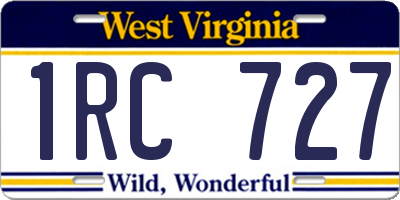 WV license plate 1RC727