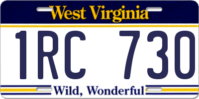 WV license plate 1RC730