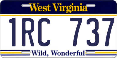 WV license plate 1RC737