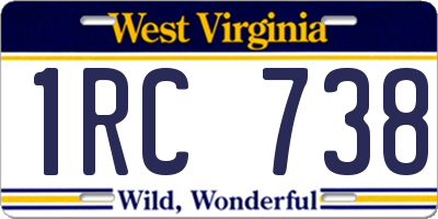 WV license plate 1RC738