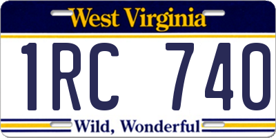 WV license plate 1RC740