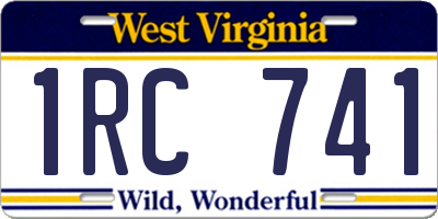 WV license plate 1RC741