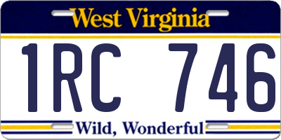 WV license plate 1RC746
