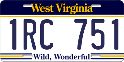 WV license plate 1RC751