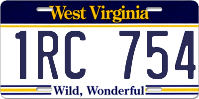 WV license plate 1RC754