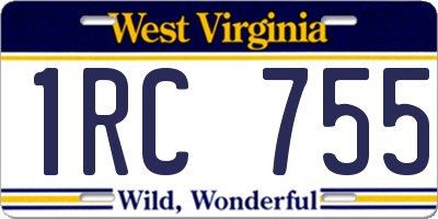 WV license plate 1RC755