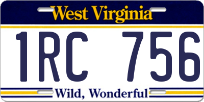WV license plate 1RC756