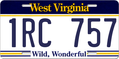 WV license plate 1RC757