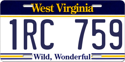 WV license plate 1RC759