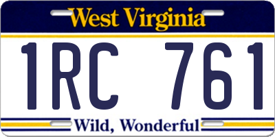 WV license plate 1RC761