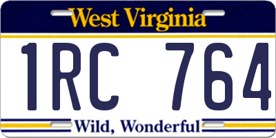 WV license plate 1RC764