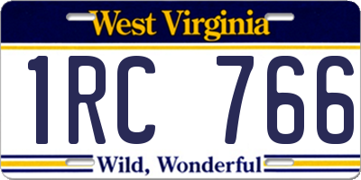 WV license plate 1RC766