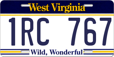 WV license plate 1RC767