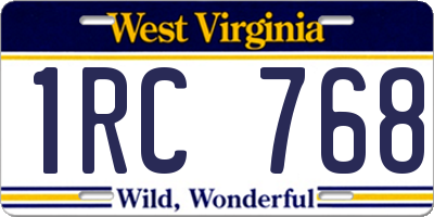 WV license plate 1RC768