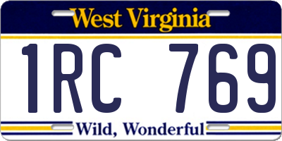 WV license plate 1RC769