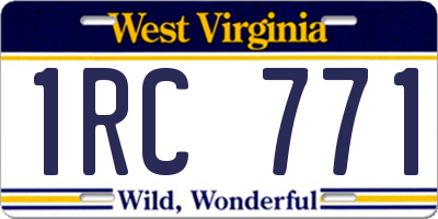 WV license plate 1RC771