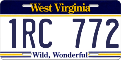 WV license plate 1RC772