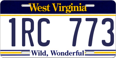 WV license plate 1RC773