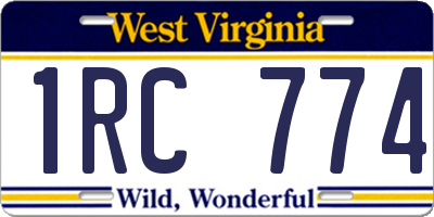 WV license plate 1RC774