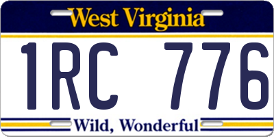 WV license plate 1RC776