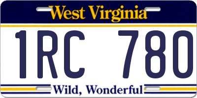 WV license plate 1RC780