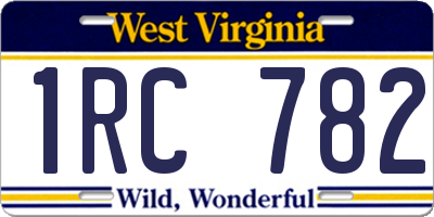 WV license plate 1RC782