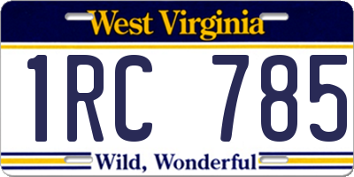 WV license plate 1RC785