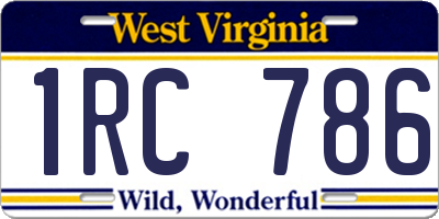 WV license plate 1RC786