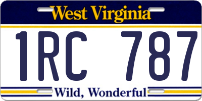WV license plate 1RC787