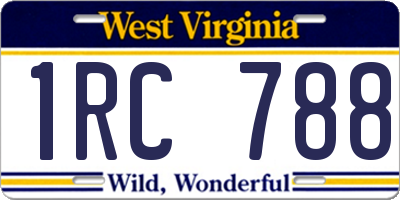 WV license plate 1RC788