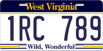 WV license plate 1RC789