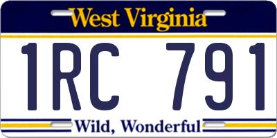 WV license plate 1RC791