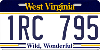 WV license plate 1RC795